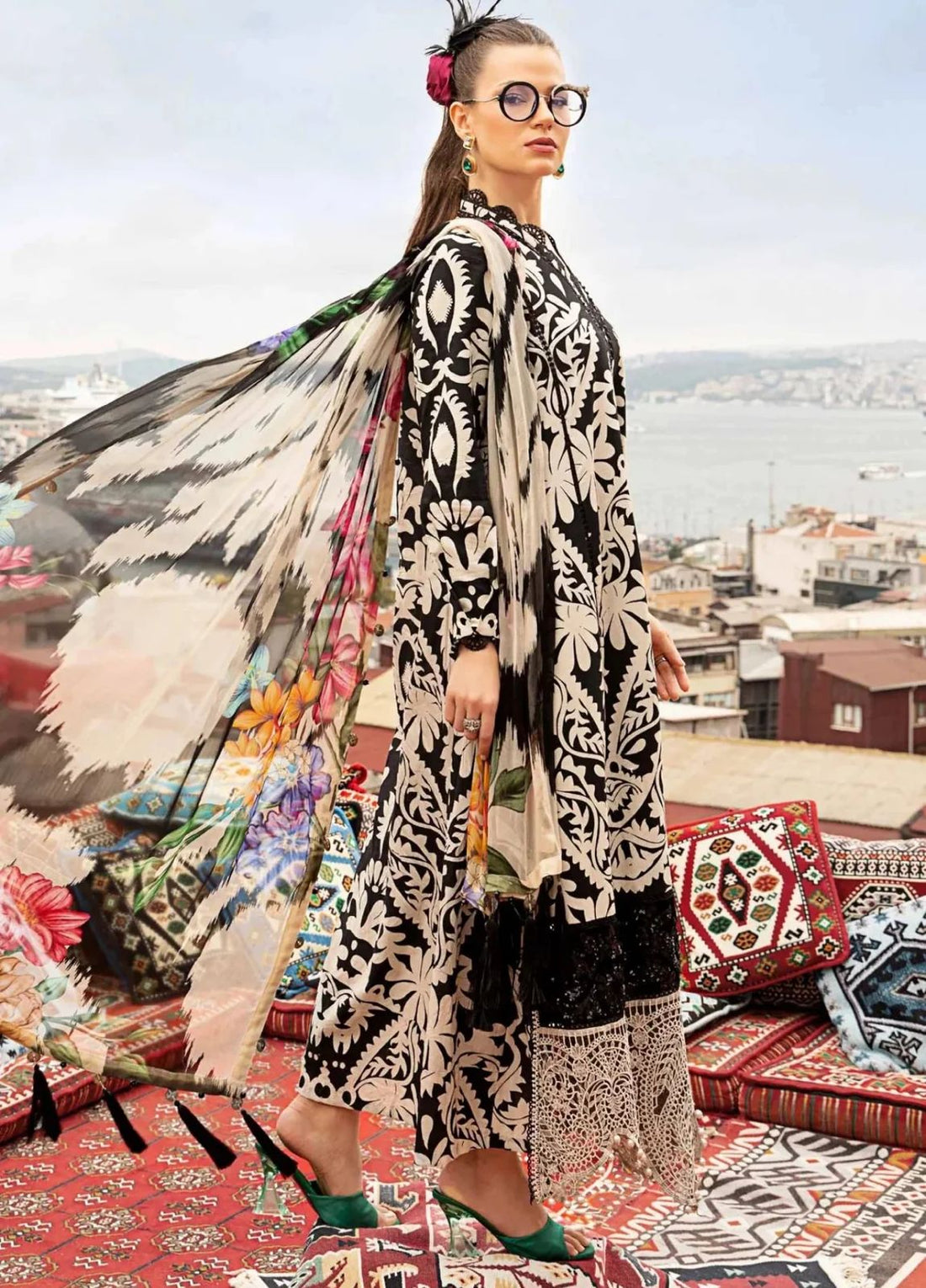 Maria.B Black Printed Dhanak